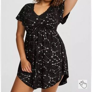 Torrid Black and Silver Starry Night Pajama Dress
